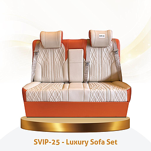 SVIP-25 Luxury Sofa "Buttons Controller" (Beige & Orange) (VIP)