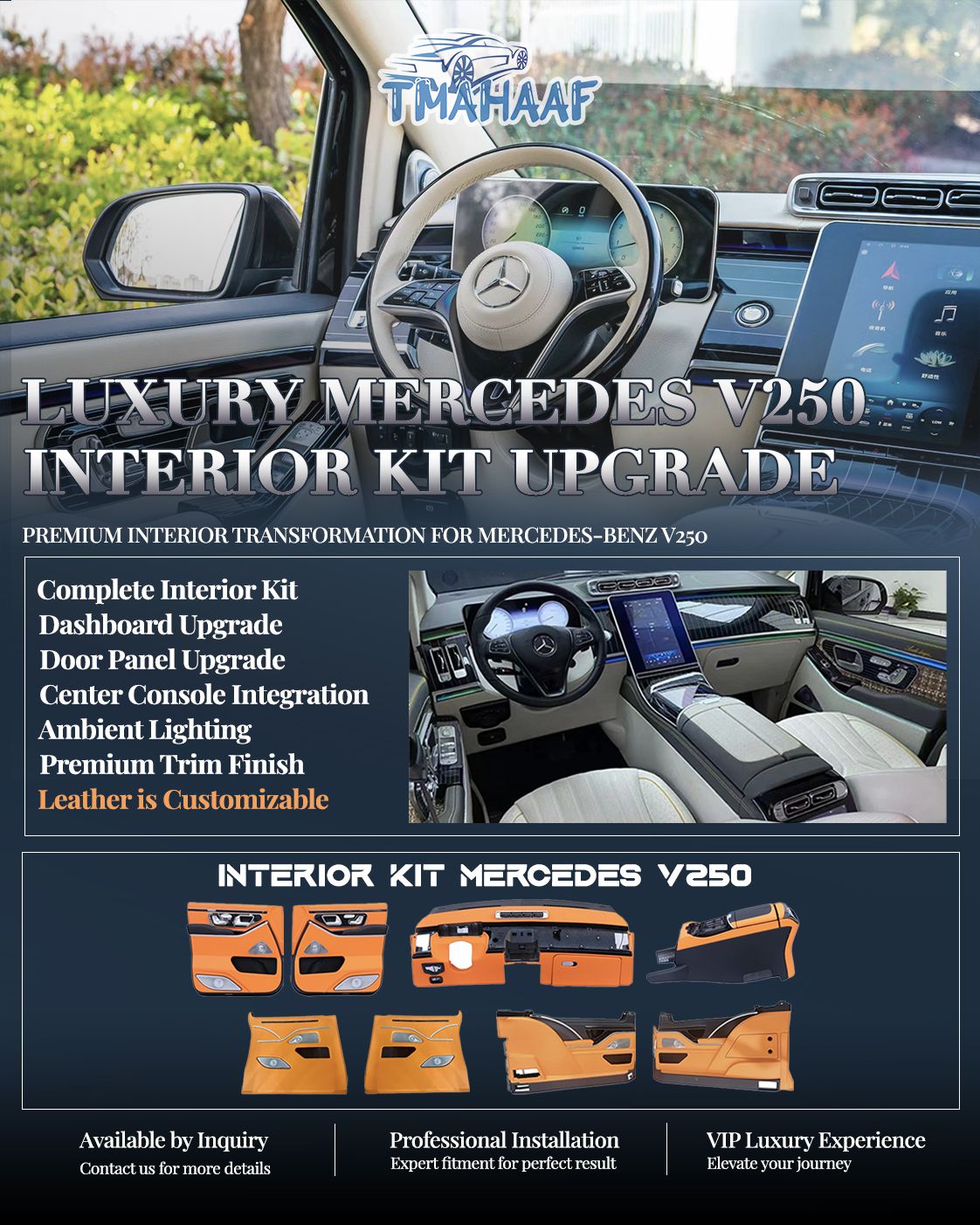 Luxury Mercedes-Benz V250 VIP interior kit upgrade in Dubai