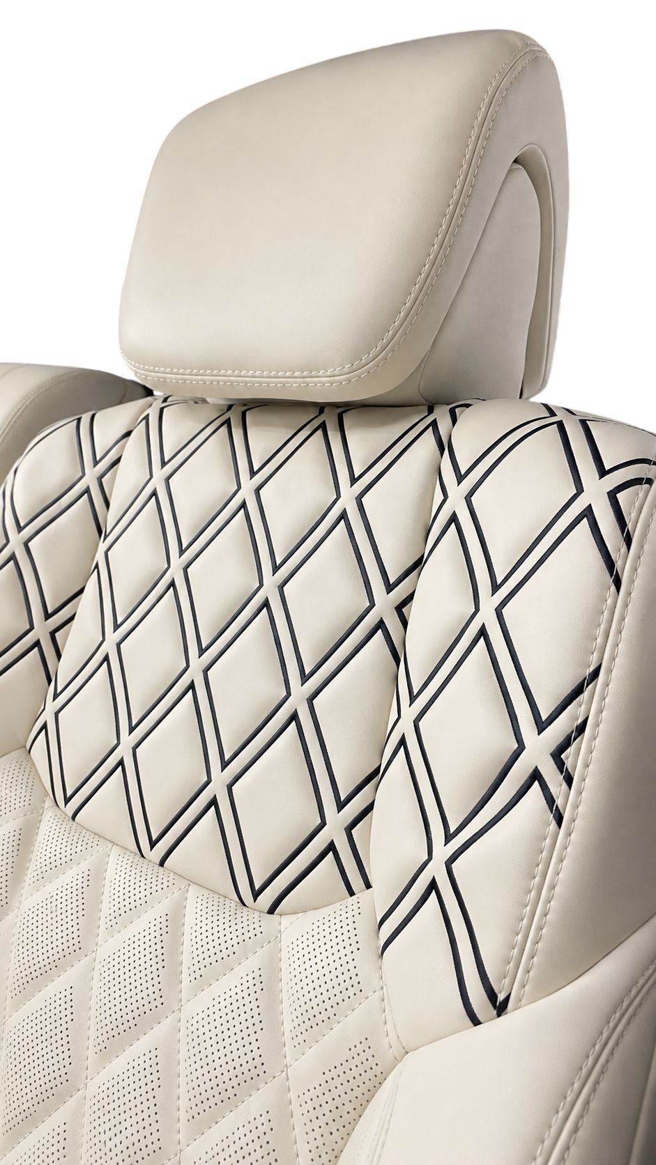 Luxury custom upholstered Mercedes V-Class seat interior in Dubai