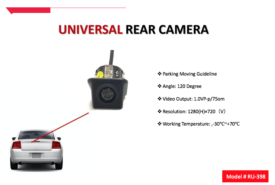 RU-398 UNI REAR VIEW CAMERA WITH PARKING LINE MOVE FUNCTION | TMAHAAF